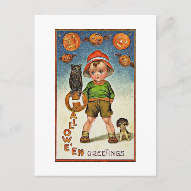 Ein skurriles Vintages Halloween Postkarte (Vorderseite)