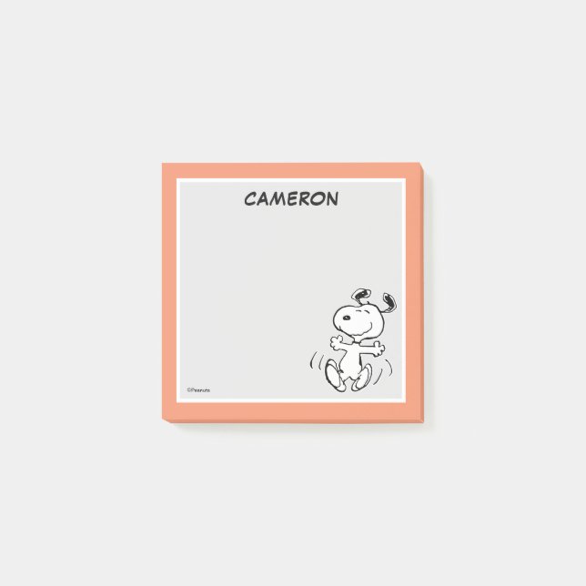 Ein Snoopy Happy Dance | Name hinzufügen Post-it Klebezettel (Vorderseite)