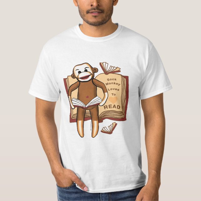 Ein Socken-Affen-Reader T-Shirt (Vorderseite)