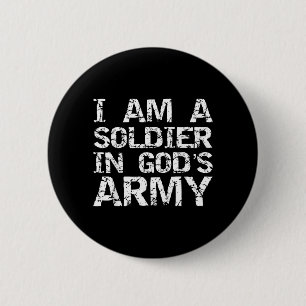 Ein Soldat In Gottes Armee Christlicher Glaube Zit Button
