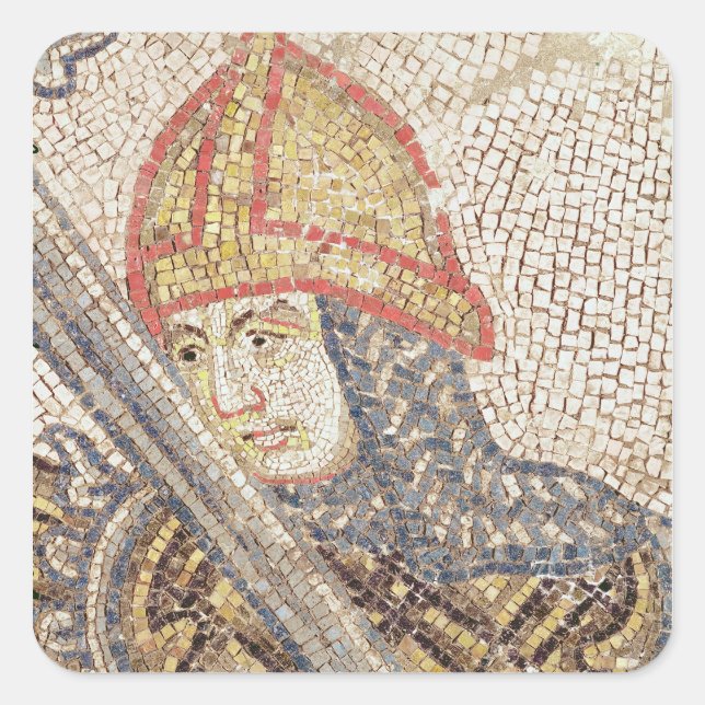 Ein Soldat mit einem Schwert Quadratischer Aufkleber (Vorderseite)