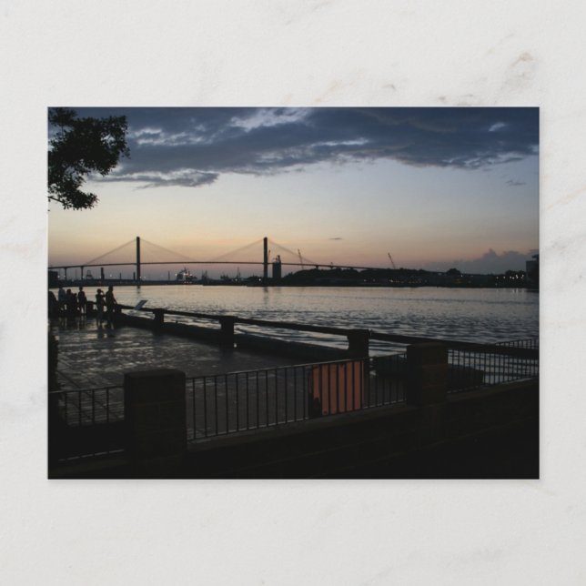 Ein Sommerblick in Savannah Georgia Postkarte (Vorderseite)