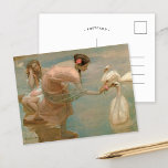 Ein Sommermorgen | Rupert Bunny Postkarte<br><div class="desc">Sommermorgens (1897) | Rupert Bunny's Sommer-Morgen ist ein ruhiges und bezauberndes Gemälde mit zwei Frauen, die anmutig im Wasser und von eleganten Schwänen umringt sind. Das in sanften Pastelltönen gehaltene Kunstwerk strahlt eine traumhafte, idyllische Atmosphäre aus und besticht durch die Ruhe eines Sommermorgens. Das zarte Pinselwerk und die Liebe zum...</div>