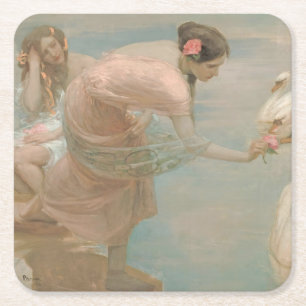 Ein Sommermorgen von Rupert Bunny (1897) Rechteckiger Pappuntersetzer