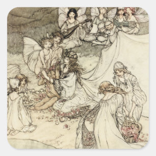 Ein Sommernachtstraum-feenhafte quadratische Quadratischer Aufkleber