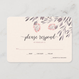 Ein Sommernachtstraum Hochzeit RSVP v2 Karte