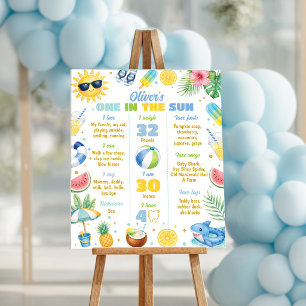 Ein Sommerparty-Meilenstein-Schild für die Sonne Poster