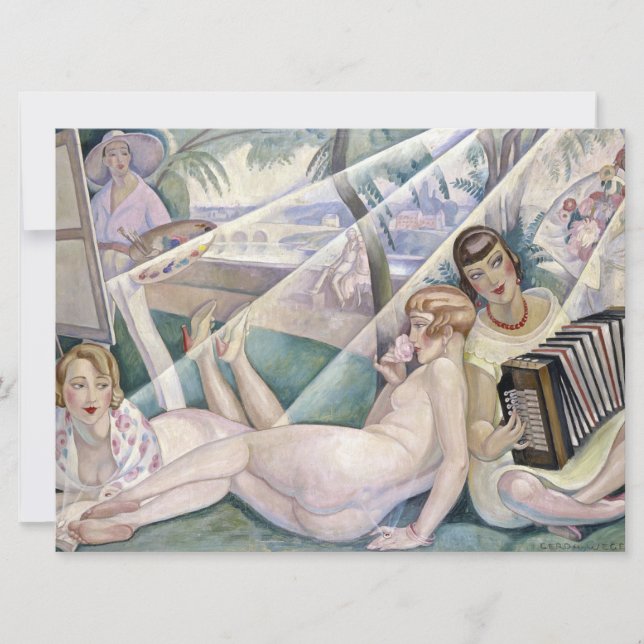 Ein Sommertag (schöne Frauen in der Sonne) Karte (Vorderseite)