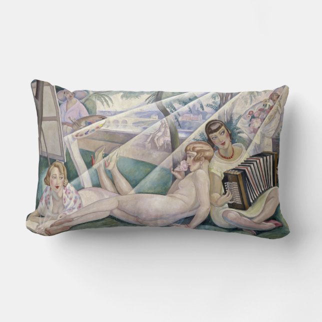 Ein Sommertag (schöne Frauen in der Sonne) Lendenkissen (Vorderseite)