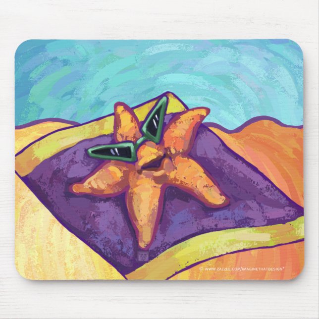 Ein Sonnenbad nehmende Starfish Mousepad (Vorne)