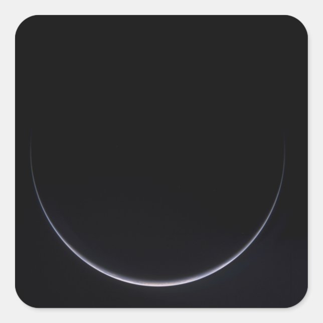 Ein sonnenbeleuchteter Halbmond der Erde Quadratischer Aufkleber (Vorderseite)