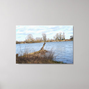 Ein sonniger Tag am Fluss Leinwanddruck