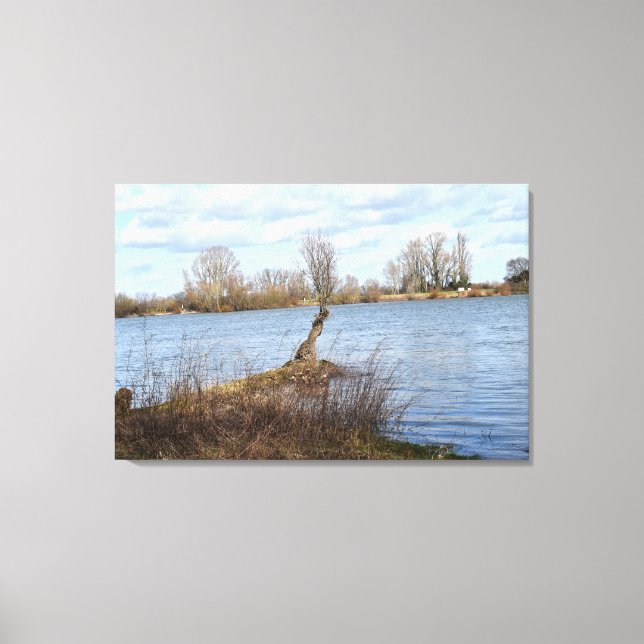 Ein sonniger Tag am Fluss Leinwanddruck (Vorderseite)