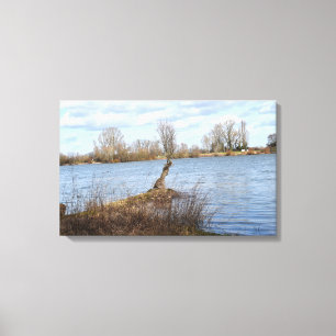 Ein sonniger Tag am Fluss Leinwanddruck