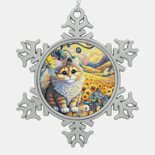 Ein sonniger Tag Schneeflocken Zinn-Ornament