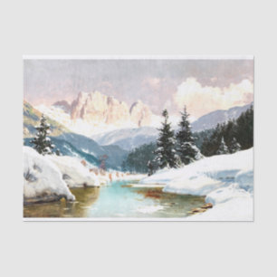 Ein sonniger Wintertag mit Blick auf die Dolomiten Seidenpapier
