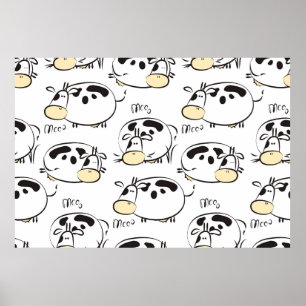 Ein sonniges Muster mit kindischen Tieren. Vintage Poster