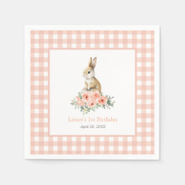 Ein sonniges Pink Floral Girl zum Geburtstag Serviette