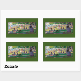 Ein Sonntag auf La Grande Jatte von Seurat, Fine A Rechteckiger Aufkleber