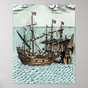 Ein spanisches Schatz-Schiff Poster