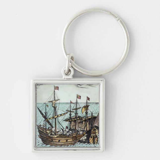 Ein spanisches Schatz-Schiff Schlüsselanhänger (Vorne)