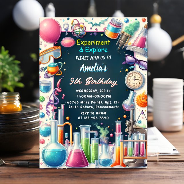 Ein Spaß Labrador Kinder Geek Nerd Mad Science 9.  Einladung (Von Creator hochgeladen)