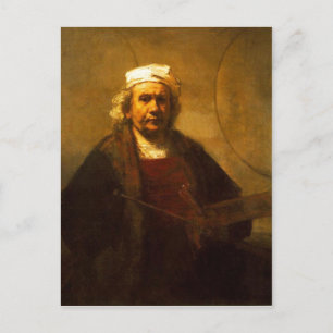 Ein spätes Selbstprotrait von Rembrandt aus einer  Postkarte