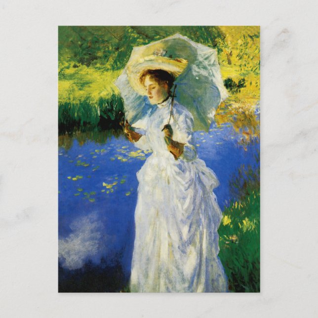 Ein Spaziergang am Morgen Postkarte (Vorderseite)