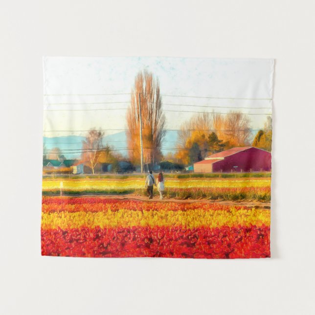 Ein Spaziergang durch Gold und rote Felsen Wandteppich (Vorderseite (Horizontal))