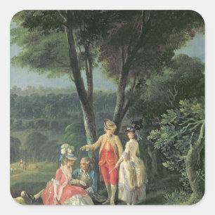 Ein Spaziergang im Park Quadratischer Aufkleber