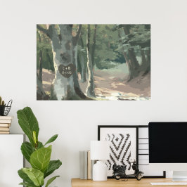 Ein Spaziergang im Wald: Personalisierte Baumgravu Poster