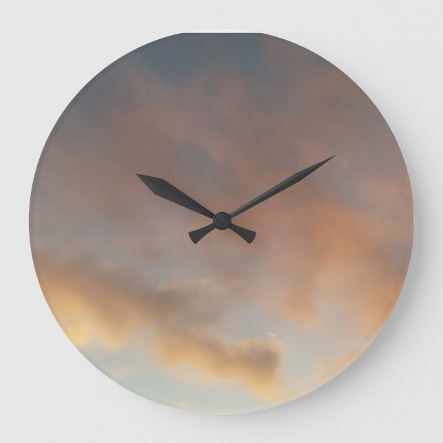 Ein Spaziergang in den Wolken 3 Rosa Wolken in ein Große Wanduhr (Vorderseite)