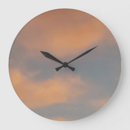 Ein Spaziergang in den Wolken 4 Rosa Wolken in ein Große Wanduhr