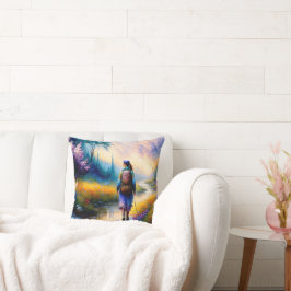 Ein Spaziergang in der Holzkunst Kissen