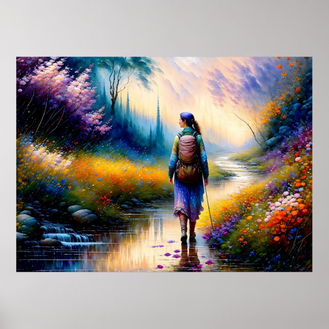 Ein Spaziergang in der Holzkunst Poster