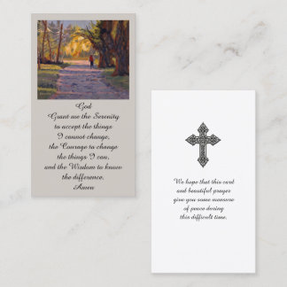 Ein Spaziergang in die Light Serenity Prayer Card Visitenkarte