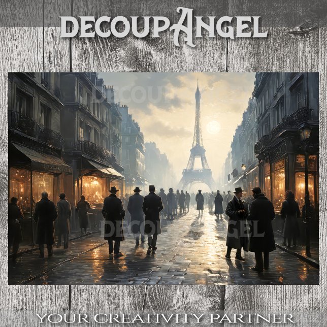 Ein Spaziergang in einem Retro Paris #1 - Decoupag Seidenpapier (Von Creator hochgeladen)