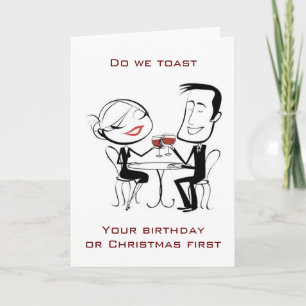 EIN "SPEISCHER" GEBURTSTAG/CHRISTMAS WISH & TOAST FEIERTAGSKARTE