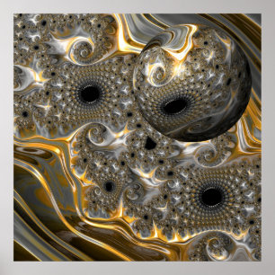 Ein sphärisches Ballett in Silber und Gold Poster