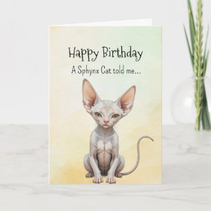Ein Sphynx Katzenpersönlichkeit Geburtstagskind Karte