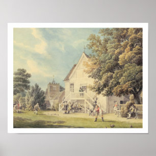 Ein Spiel auf dem Bowling Green außerhalb des B Poster