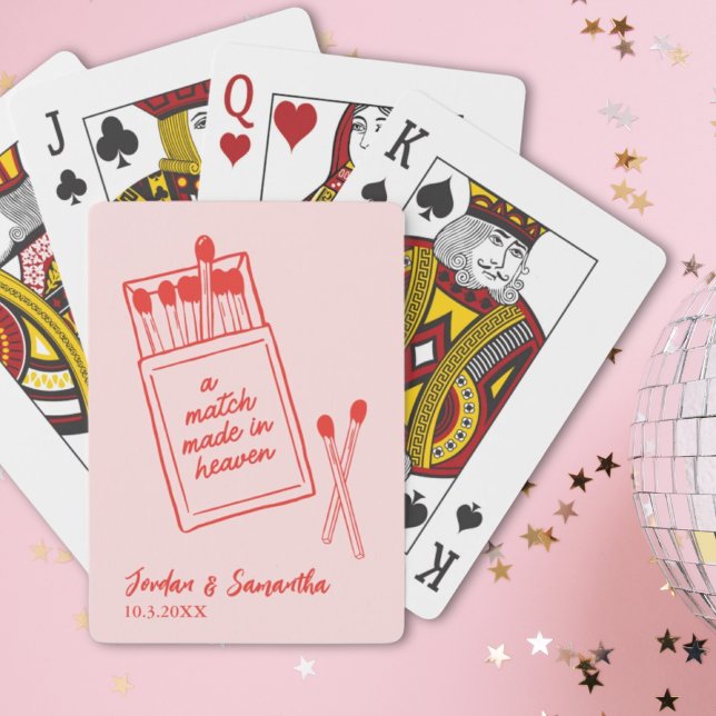 Ein Spiel, das in der Himmelsbahn gemacht wurde, u Spielkarten (A Match Made in Heaven Wedding Favor Playing Cards
)