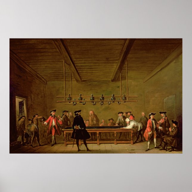 Ein Spiel der Billard, c.1720-26 Poster (Vorne)