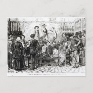 Ein Spiel im Londoner Innenhof Postkarte