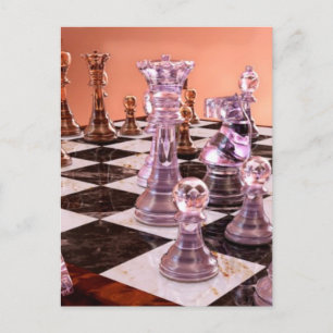 Ein Spiel mit Schach Postkarte