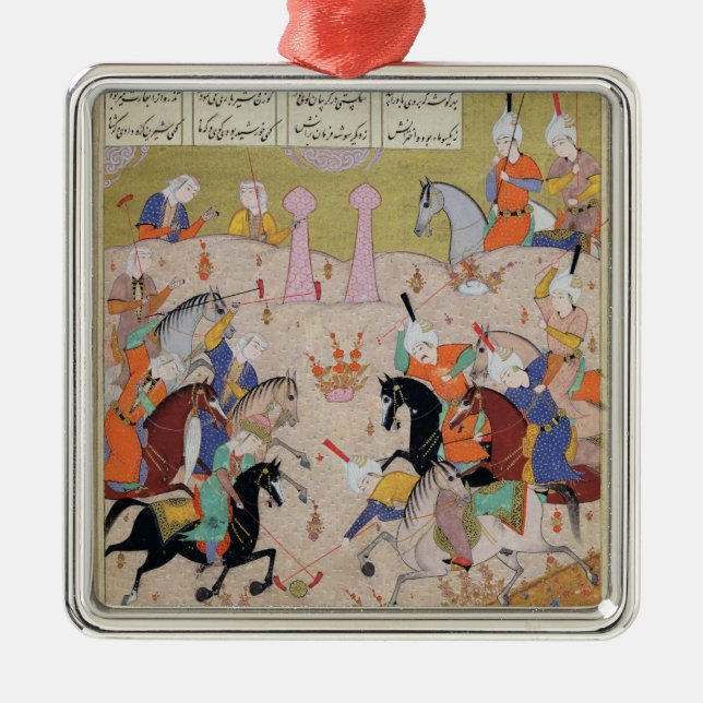 Ein Spiel von Polo Silbernes Ornament (Vorne)