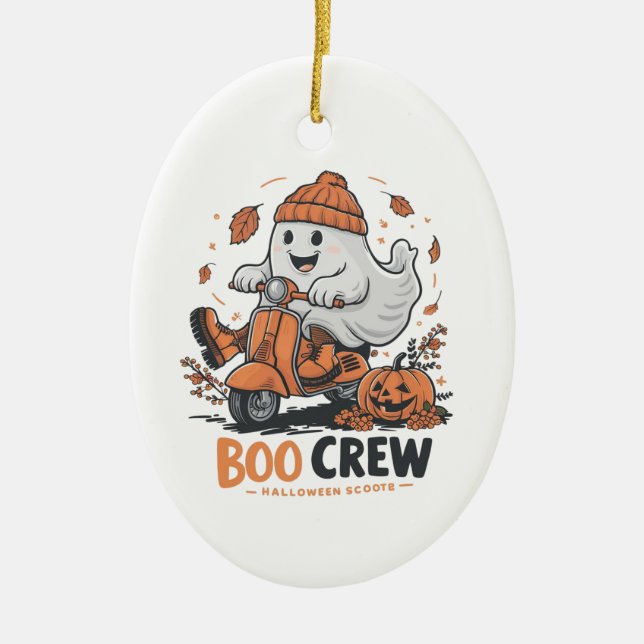 Ein spielerischer Geist auf einem Roller Keramik Ornament (Vorne)