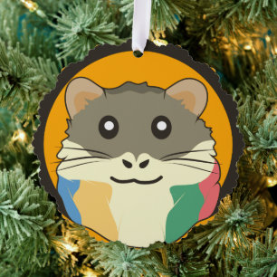 Ein spielerischer und lustiger Hamster Ornament Karte