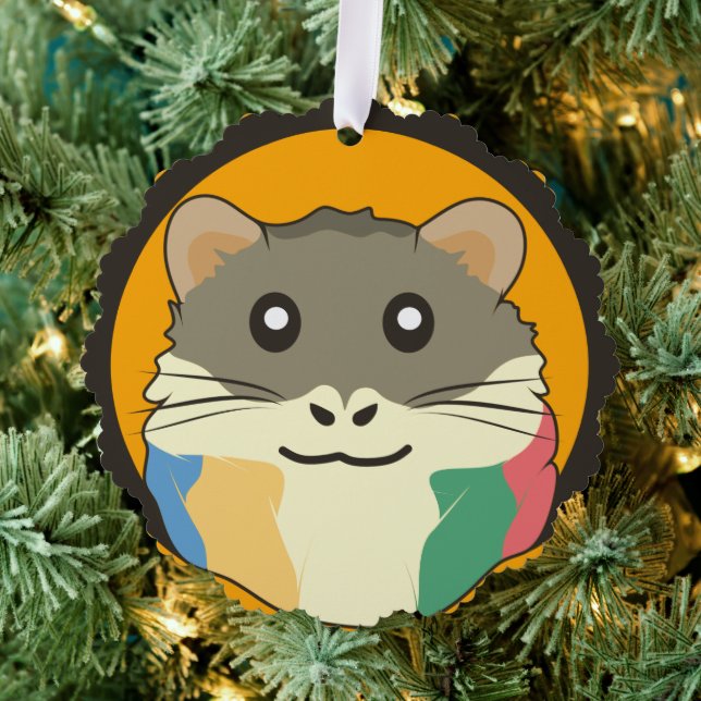 Ein spielerischer und lustiger Hamster Ornament Karte (Insitu (Baum))