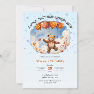 Ein Spook-Teddy-Bash-Jungs am Geburtstag Einladung